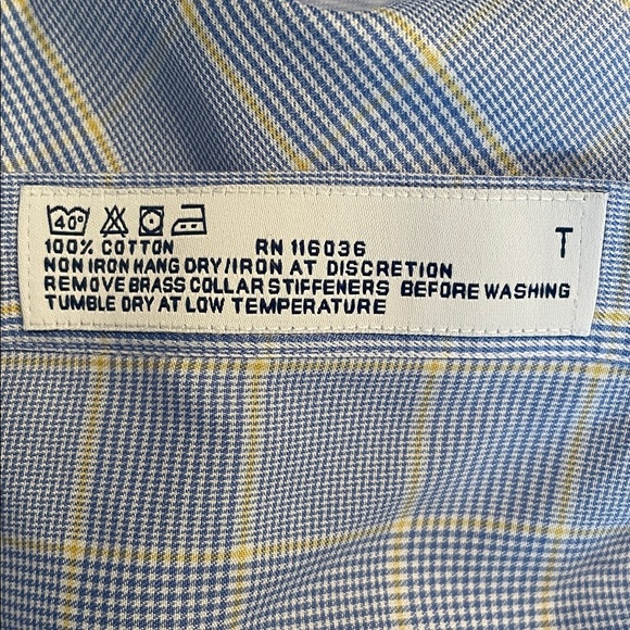 Charles Tyrwhitt Long Sleeve Button Up Shirt 18 35” Men's Class Fit 100% Cotton - Picture 7 of 7